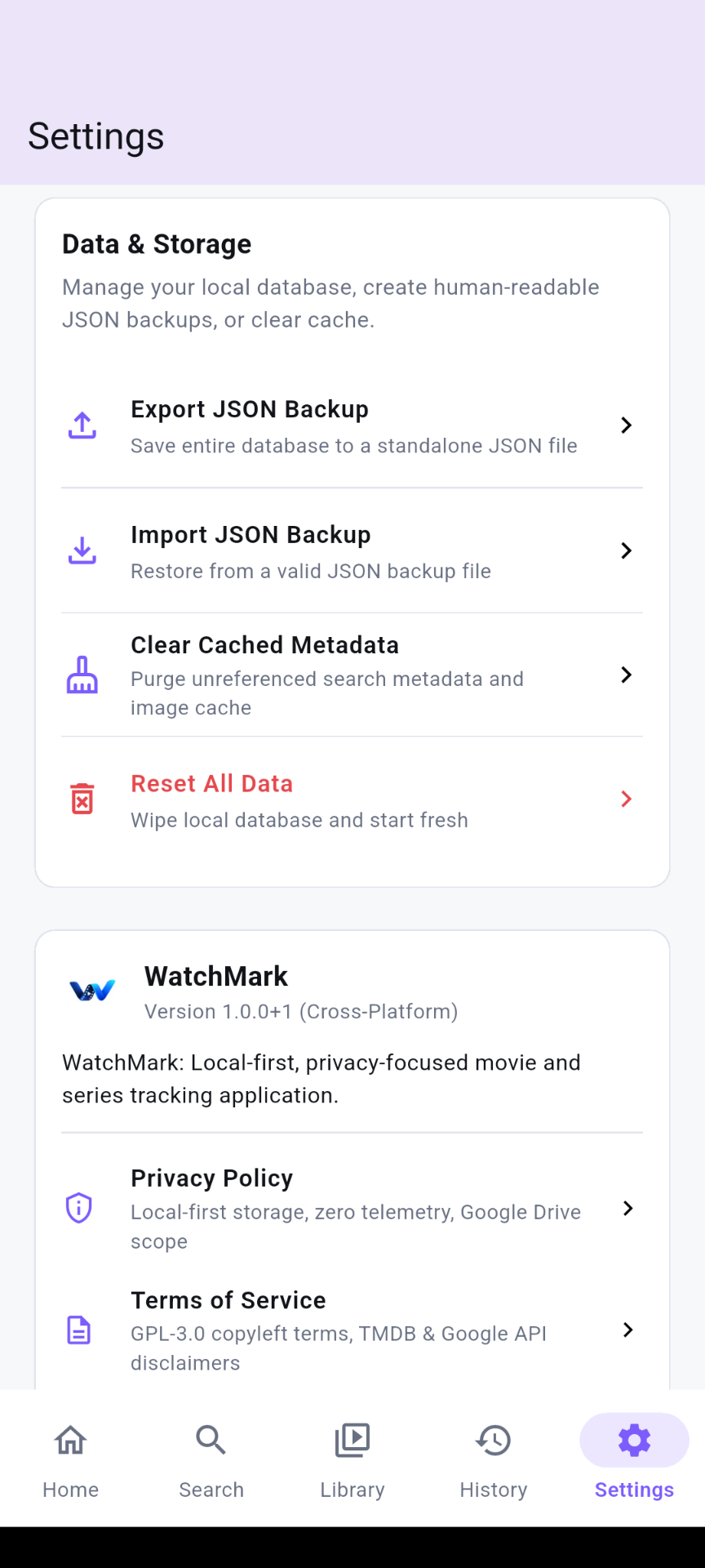 Storage & Privacy Controls